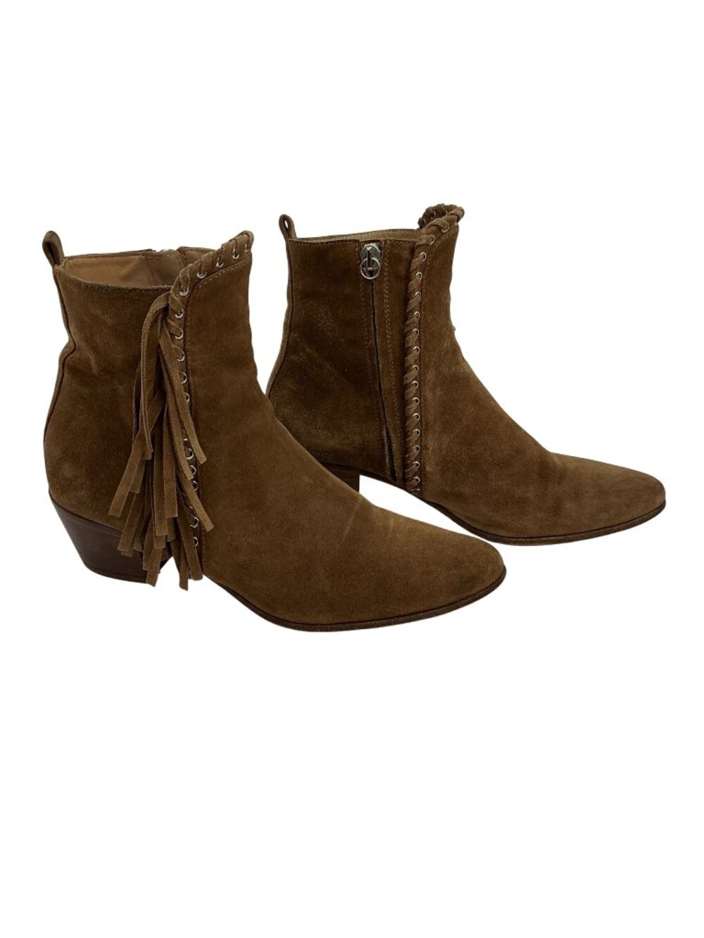 IRO Nooey Fringe Western Suede Ankle Boots Womens 8.5-9 Brown